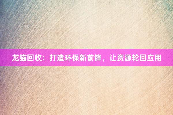 龙猫回收：打造环保新前锋，让资源轮回应用